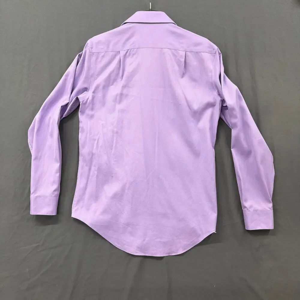 Calvin Klein Dress Shirt Mens 15.5 34/35 Purple Slim Fit Non Iron Button Up